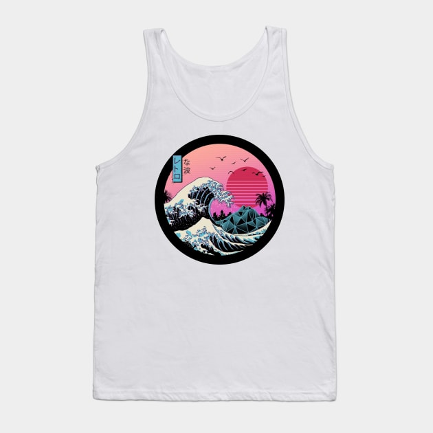 Retro New Wave The Great Wave off Kanagawa Tank Top by SandiTyche